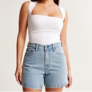 Abercrombie & Fitch Light Blue High-Rise Dad Shorts